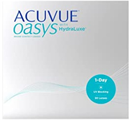 ACUVUE OASYS 1-Day Tageslinsen helfen das Gefühl von müden & trockenen Augen zu reduzieren – Tageskontaktlinsen mit 0,5 dpt und BC 9 – UV Schutz & Komfortables Tragegefühl – 90 Linsen