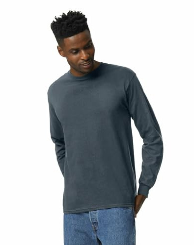 Gildan Men's Ultra Cotton Long Sleeve T-Shirt, Style G2400, Multipack, Sport Grey (2-Pack), Medium