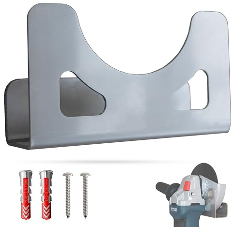 EDS - Premium Angle Grinder Wall Bracket in Stainless Steel | Wall Mount | 115-125 mm | Includes Mounting Material | Suitable for Many Manufacturers - Einhell - Makita - Bosch - Dewalt - Flex - etc.