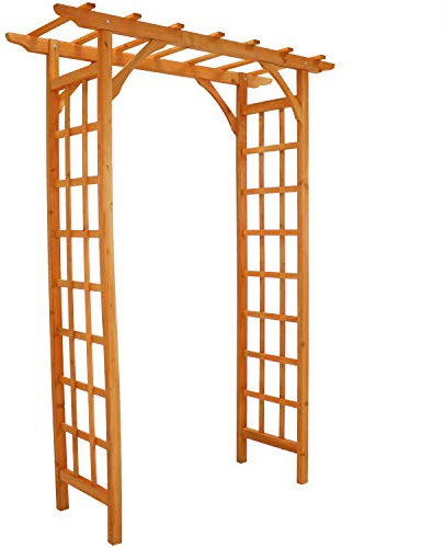 Sunnydaze 78-Inch Wooden Garden Arbor Walkway Wedding Arch - Durable Wood with Weather-Resistant Wood Finish