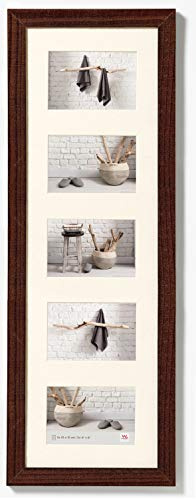 walther design Bilderrahmen nussbaum 5X 10x15 cm Galerie mit Passepartout, Home Holzrahmen HO515N
