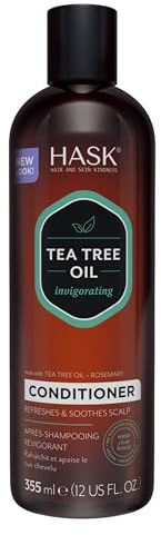 HASK Invigorating Tea Tree Oil Conditioner, thickening for all hair types, colour safe, and cruelty-free - 1 355mL Bottle