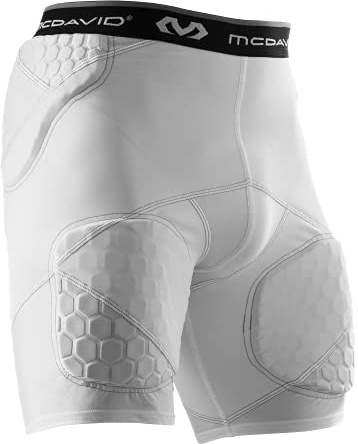 McDavid Football Compression Padded Girdle Shorts. Pads on HIPS, Thighs and Tailbone. White