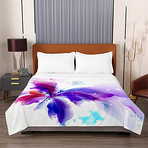 Oduo Moderna Colcha de Verano Colcha Bouti Colcha Acolchada para Cama Suave y Cómoda - Edredón Fresca Lavable para Primavera y Entretiempo Individual Matrimonio Infantil (Tinta Morada,150x200cm)