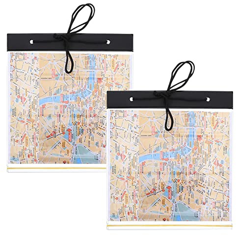 ueslwser Soporte impermeable para mapa de senderismo, funda de plástico para senderismo, soporte para mapas, impermeable, plegable, A4, 2 unidades., Organizador de bolsas