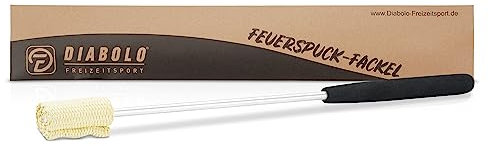 Diabolo Freizeitsport Torche à cracher le feu, noire, longueur : 40 cm, en aluminium, avec mèche en Kevlar, longue durée de combustion et longue durée de vie