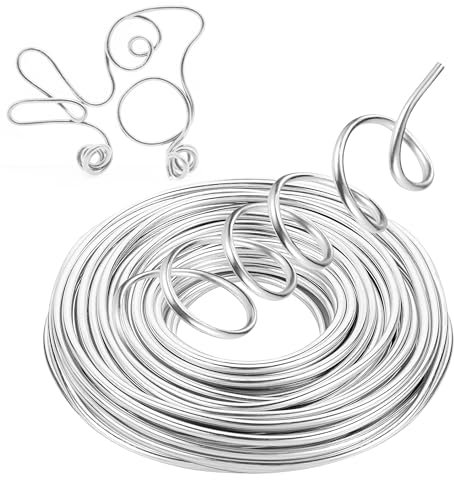 Basteldraht 3mmx10m Schmuckdraht Aluminiumdraht Biegsam Modellierdraht für Schmuckherstellung Bastelarbeiten Handwerk und DIY Silber