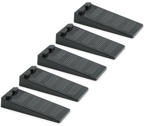 Türstopper boden Schwarz,Bodentürstopper 5 Stück, Höhenverstellbar Kratzfest Rutschfester Türkeil aus Gummi,Kein Stechender Geruch Türstopper Schützt Balkontüren, Arbeitszimmer, Kinderzimmer