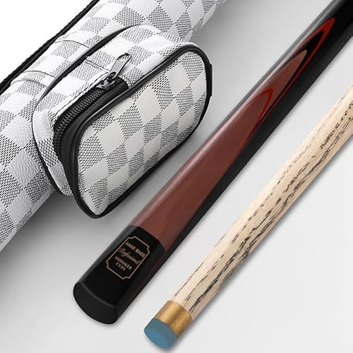 Ghgfher 57-Zoll-Billardqueue mit Etui, Snookerqueue mit 3/4-Gelenk und 10-mm-Spitze, handgefertigter Snooker-Billardqueue für die Billardhalle in der Hausbar(Color:A)