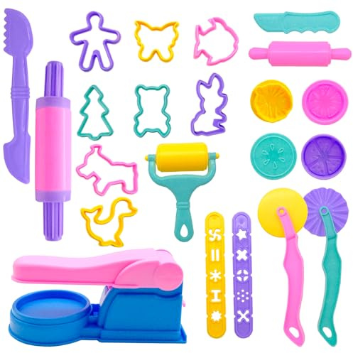 22 Pcs Playdough Set, Play Dough Tools & Accessories for Kids, Safe & Durable Clay Toys for Preschool Learning, Kneading Tool Plasticine Kneading Accessories, Arts & Crafts Gift for Toddlers