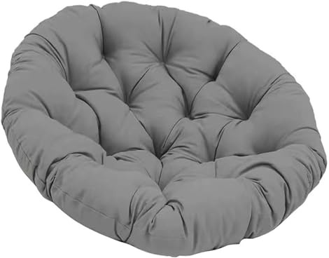 Cuscino rotondo trapuntato per sedia in rattan, cuscino imbottito per panca da giardino, grigio scuro, 40 x 40 cm, perfetto per sedie da patio, migliora comfort e stile (sedia non inclusa)