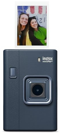 instax Mini LiPlay+. Cámara híbrida instantánea Digital e Impresora, con Pantalla LCD Trasera de 6x4cms, grabación de Sonido, cámara Dual -Principal y Angular- para selfis. Color Midnight Blue.