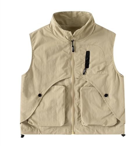 Kids Cargo Vests, Outdoor Explorer Gilets Role Play Park Ranger Paleontologist Zookeeper Costume Great Backyard Safari Travel Wear Gift For Adventure Khaki 11 Years