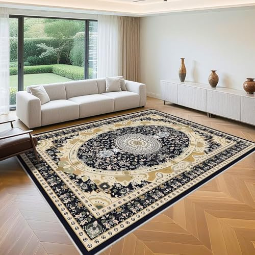 QGYFRE Tappeto Guida Corridoio Tappeti Per Camere Da Letto 80x150cm Blu Scuro Retro disegno di fiori il del soggiorno grande salotto