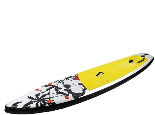 Aumotop Uppblåsbar Paddelbräda Lätt Surfbräda för Vuxna Ungdomar, Bärbar Stand Up Paddle Board med Tillbehör för Havet, Pump med Hög Kapacitet (Gul)