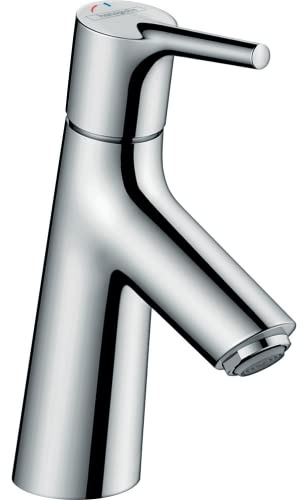 hansgrohe Waschtischarmatur Talis S, Wasserhahn Bad mit Auslauf Höhe 80 mm, Badarmatur wassersparend, Chrom