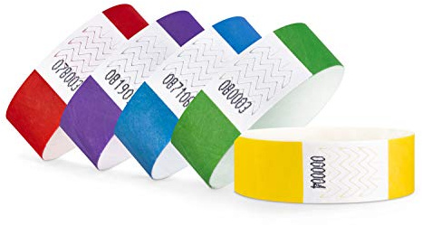 linie zwo ®, Pack de 100 Pulseras de Seguridad 19 x 254 mm, Basic Pack (5 x 20 pulseras)