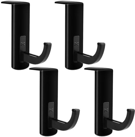 TMRBBesty Ecouteur Hanger Crochet,Support pour Casque,Headset Stand Holder,Ecouteur Hanger Crochet de Casque,Support de crochet pour éCouteurs,Pour Suspension casque,Noir,4 pcs