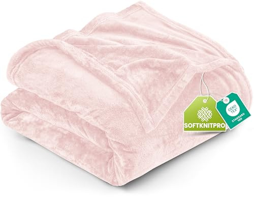 Utopia Sängkläder Fleecefilt Rosa 300GSM Lyxfilt för Bäddsoffa Antistatisk Fuzzy Soft Sängfilt [228x213 cm]