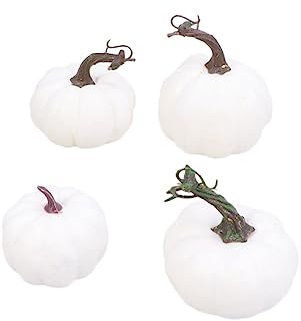 VINTORKY 12st Bonsai Blumentöpfe Sukkulenten Figuren Dekokürbis Dekokürbisse Boo Kürbis Zierkürbisse Fee Gartendeko Puppenhaus Pflanzen Herbstdeko Kürbis- Künstlich Weiß Requisiten