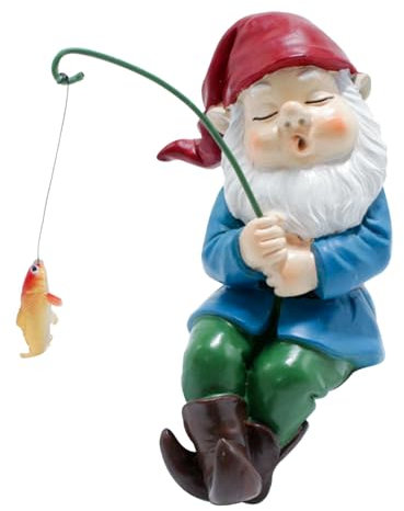 Nain de pêche, nain de pêche de jardin, statue de nain de pêche, statue de nain de pêche, accueille le petit pêcheur amusant en résine artisanale, nain de jardin pour étang pour cour, pelouse, étang,
