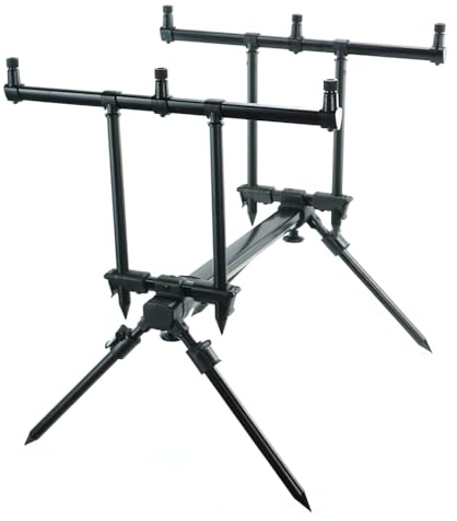 Hirisi Tackle Karpfen Angelruten Pod Set für 3 Angelruten Bankstöcke Rutenhalter Rod Pod Unterstützung Angelzubehör