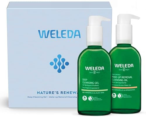 WELEDA Bio Geschenk Set PREMIUM CLEANSING - Naturkosmetik Gesichtspflege Geschenkbox bestehend aus Deep Cleansing Gel & Make-Up Removal Oil. Natürliches Hautpflege Set zur täglichen Gesichtsreinigung