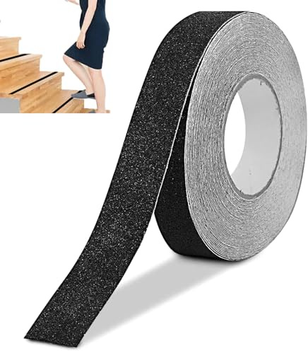 WUBAYI Bande antidérapante - 10 m x 2 cm - Bande antidérapante - Noir - Bande de sécurité autocollante - Étanche - Pour l'intérieur et l'extérieur