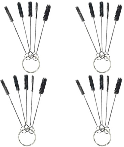 Virello 20Pcs 4 Inch Nylon Tube Brush with Non Scratch Bristles and Rust Resistant Handles for Bottles, Straws, Coffee Makers, Glassware, and Small Crevices