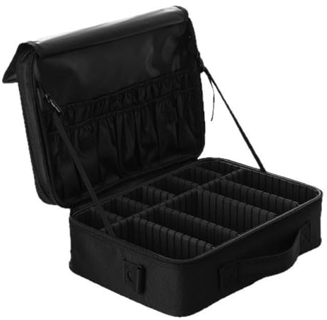 Borsa per il trucco, custodia per trucco portatile professionale di capacità, borsa per cosmetici portatile con cerniera per esterni, viaggi, lavoro