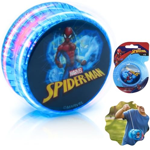 Spiderman Light Up Yoyo Toy for Kids – Marvel Character Yo-Yo for Beginners, Fun Fidget Spinner Yoyo, Stress Relief Toy, Party Bag Filler, Boys Gifts & Outdoor Play Toy