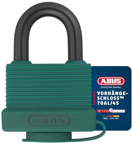 Abus 49972 - Candado intemperie (latón, 35 mm, moderno) color verde