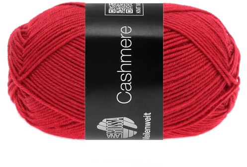 LANA GROSSA Meilenweit 50g Cashmere | Sockenklassiker, waschmaschinenfest | Handstrickgarn aus 70% Schurwolle (superwash), 25% Polyamid & 5% Kaschmir | 50g Wolle zum Stricken & Häkeln | 210m Garn FB6