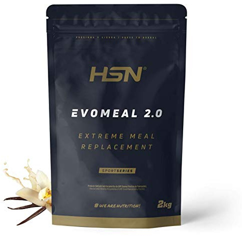 HSN Sustitutivo de Comidas Evomeal 2.0 | Vainilla 2Kg | Proteína Whey + Harina de Arroz + Vitaminas + Minerales + Omega 3 y 6 | No Contiene Dosificador | No-GMO, Sin Gluten y Vegetariano