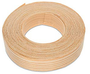WoodPress® 22 mm Bois de Pin Véritable Bande de Chant en Placage Préencollé – Rouleau de 7,5 m – Application à Repasser facile à faire soi-même, couvre le bord d'un panneau MDF standard