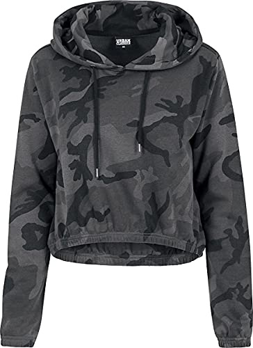 Urban Classics Ladies Camo Cropped Hoody-Sudadera con capucha Mujer Dark Camo Small
