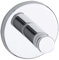 tesa LUUP Klebehaken, verchromt, runde Form - Bad-Haken zur Wandbefestigung ohne Bohren, inkl. Klebelösung - 33mm x 33mm x 30mm