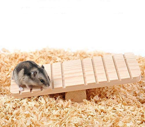 Duokon Miniatur-Wippe, Hamster-Gleichgewicht Hamster-Spielzeug Kleines Haustier Natürliche Hölzerne Wippe Brückenübung Lustiges Spiel Spielzeug für Hamster Maus Gerbil Chinchilla Ratte