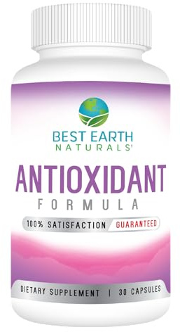 Best Earth Naturals Antioxidant Supplement with Pomegranate, Mangosteen, Goji Berry Capsules for Immune Support - 30 Day Supply