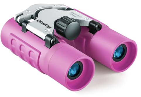 OBUBY Real Binoculars for Kids Gifts for 3-12 Years Boys Girls 8x21 High-Resolution Optics Mini Compact Binocular Toys Shockproof Folding Small Telescope for Bird Watching,Travel, Camping, Purple