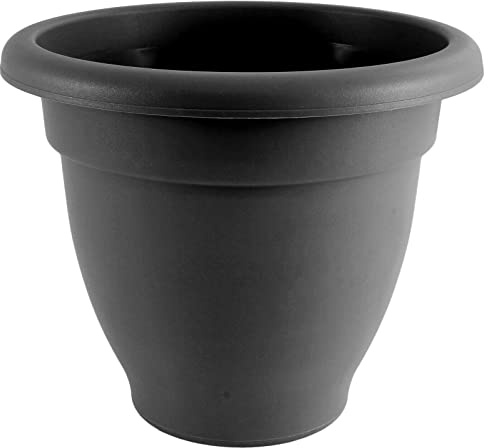 Muddy Hands Large Black Plastic Plant Pot Indoor Home Outdoor Garden Round Flower Tree Planter (Single - 40cm)