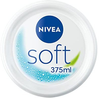 NIVEA Soft Feuchtigkeitsspendende Mehrzweck-Pflegecreme (1 x 375 ml), Intensive Hydratation Body Cream, Körperpflege mit Jojobaöl und Vitamin E