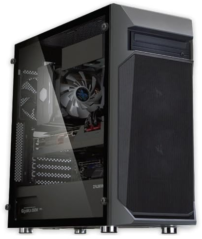 Zalman Z1 Plus ATX Mid Tower PC Computer Case - Tempered Glass Side Panel - 3 x 120mm Fans Pre-Installed - 5.25 ODD Support