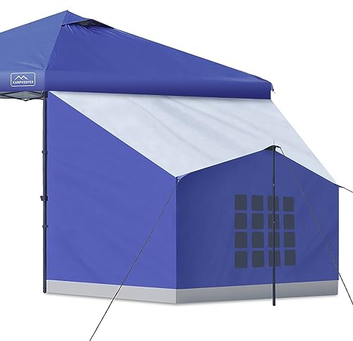 KAMPKEEPER Side Tent,Camping Tent for 10' x 10' Pop Up Canopy, Easy Set Up Gazebo,Compatible with 10' Wide Canopy Tents（Blue）