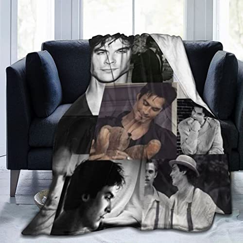 Cozy Plush Damon Thow Manta Salvatore de Franela, Ropa de Cama Cálida Suave de Forro Polar para Sofá, Sala de Estar, Oficina, Coche, Campamento, Playa - 80 x 60 Pulgadas