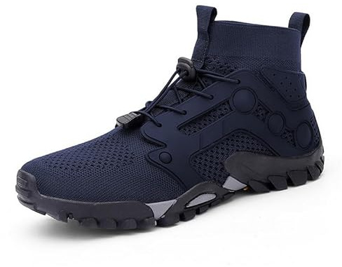 Mens High Top Water Shoes Breathable Hiking Shoes Quick Drying Sports Aqua Barefoot Shoes Anti-Slip Climbing Shoes Outdoor Fishing Shoes