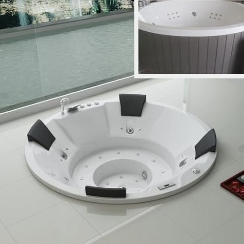 Bagno Italia Minipiscina spa relax 180 cm redonda con 30 chorros 4 plazas bluetooth termostático