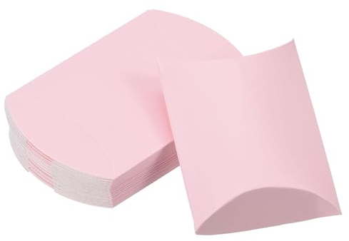 M METERXITY 100 Pezzi Scatole a Cuscino - Decorazione Scatola Regalo Matrimonio Dolci Cioccolato, Adatto per Matrimoni/Feste/Natale (4.5x2.8, Rosa)