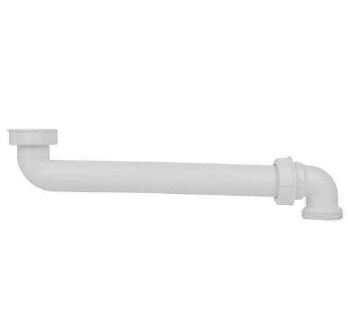 Wirquin 30724257 Tubulure de lavabo gain de place avec renvoi vers l'arrière, blanc