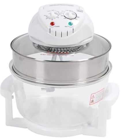 Glasfritös, Synlig 1200-1400 W 17 L Fritös med Stor Kapacitet 65-250 ℃ för Grönsaker (Tangxi4re7om9qbk-11)